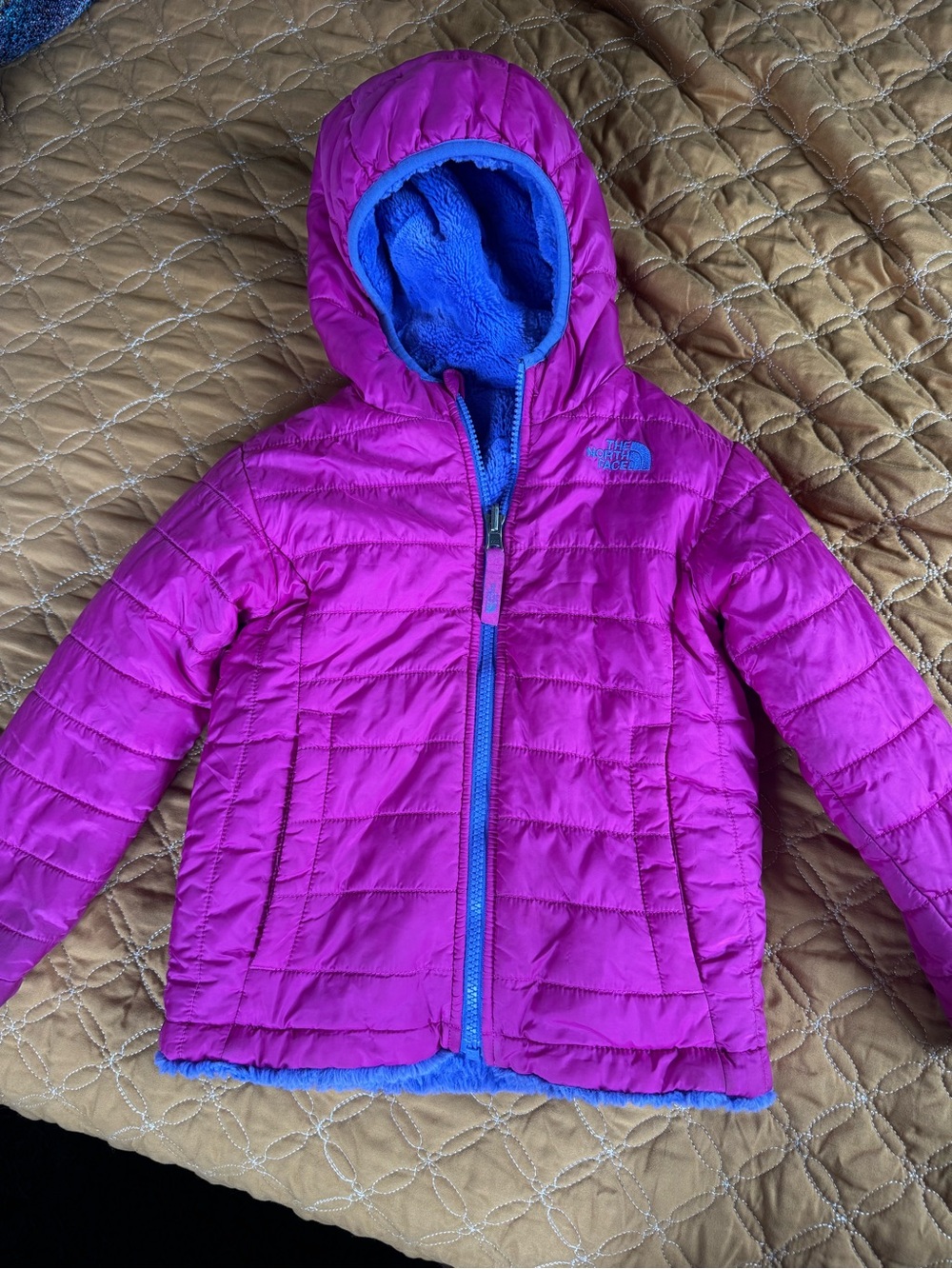 4T The North Face Hot Pink REVERSIBLE Hooded Toddler Puffer Jacket
